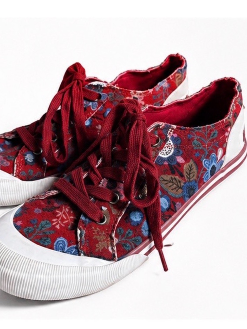 Rocket Dog Jazzin Red Floral Lace-Up Sneakers